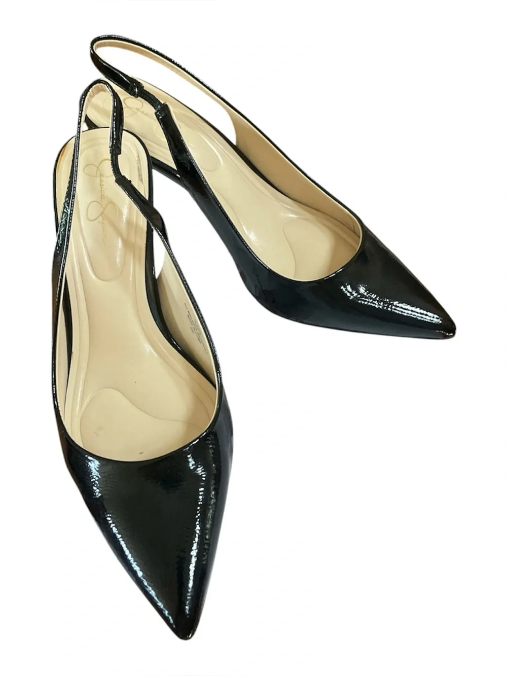 Jessica Simpson Classic Black Patent Slingback Pump Womens Size 7